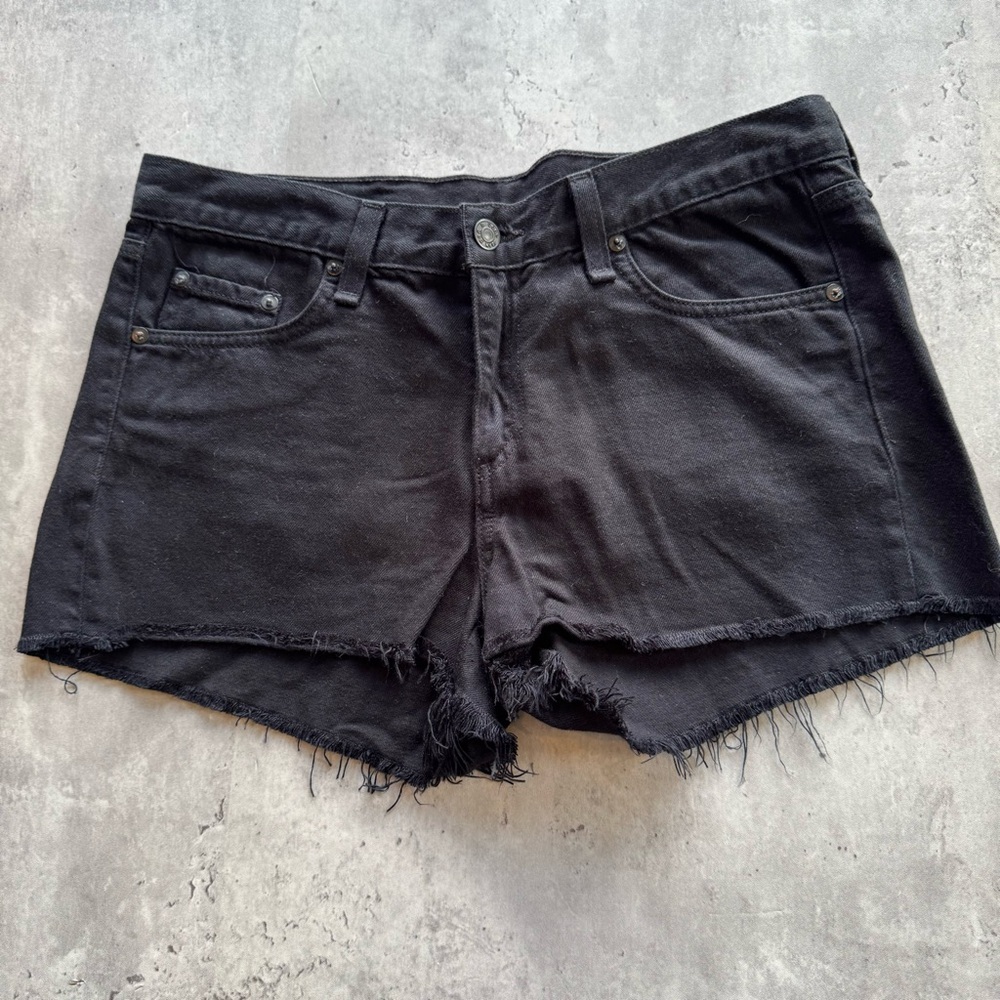Rag & Bone Denim Cutoff Shorts, Black, Size 27